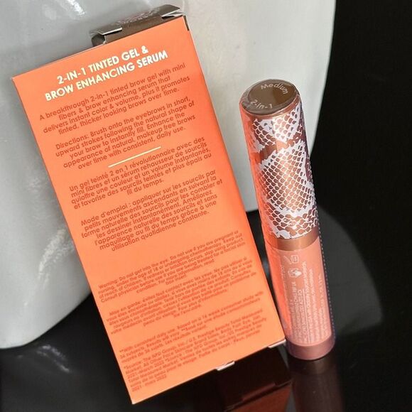 NIB GrandeBROW 2-In-1 Tinted Brow Gel + Brow Enhancing Serum Medium Mini 4 Mos. - Picture 8 of 11